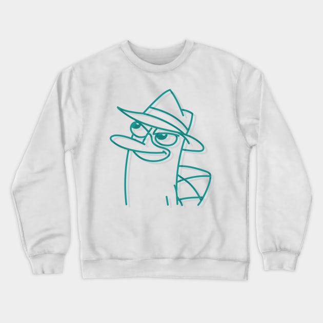 Perry Teal Crewneck Sweatshirt by polliadesign